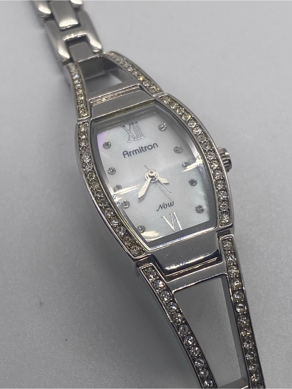 Armitron Women's Silver Crystal Bracelet Watch - Silver